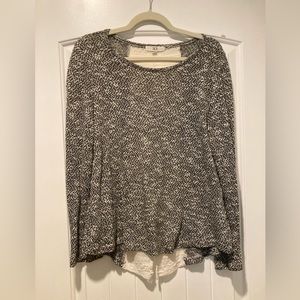 Jack by BB Dakota shirt size small, gray with Lacey detail